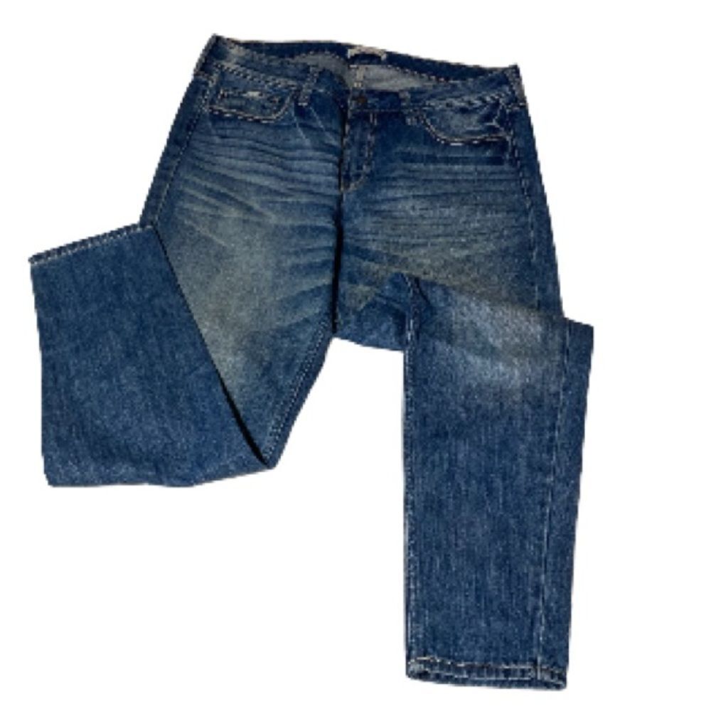 HOLLISTER Whisker Denim Blue Jeans Straight Leg Womens Size 11